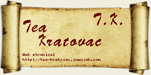 Tea Kratovac vizit kartica